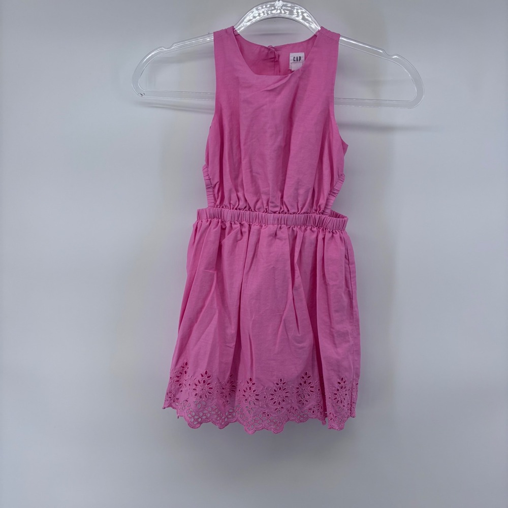 GAP Girls Pink Sleeveless Dress Cutout Eyelet Hem Summer‎ Party Casual